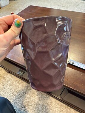 Purple Plum Ceramic Textured Vase/Crock/Organizer Modern Excellent Condition